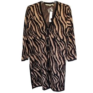 NWT Soft Surroundings Zebra Print Cardigan Duster Womans XL